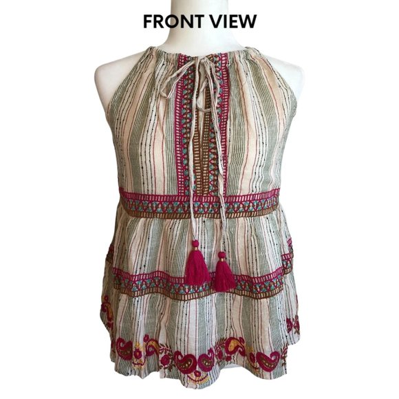 THML Tops - SALE!!!!!! NWT THML Stripe Linen Top with Embroidery